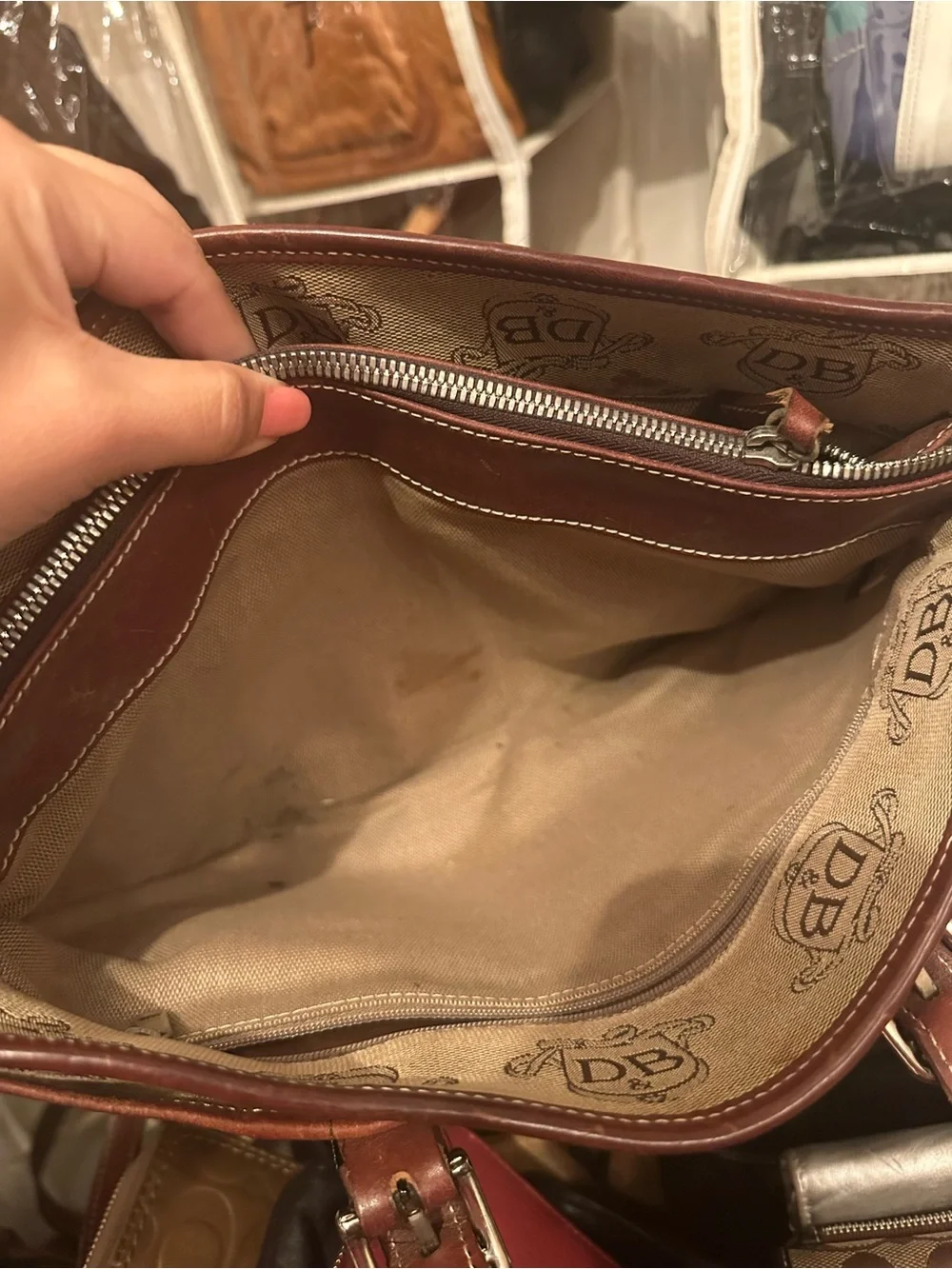Vintage Dooney & Bourke Brown Logo satchel - handbag